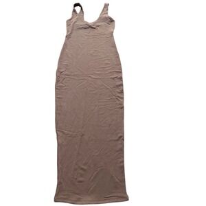 Naked Wardrobe Hourglass Midi Dress Cocoa Brown Bodycon Tank Scoop Neck